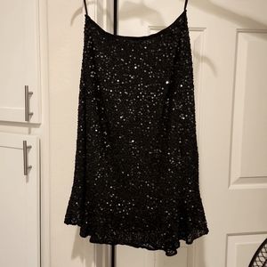 Adrianna Papell Evening Essentials Black Sequin Skirt Size 8